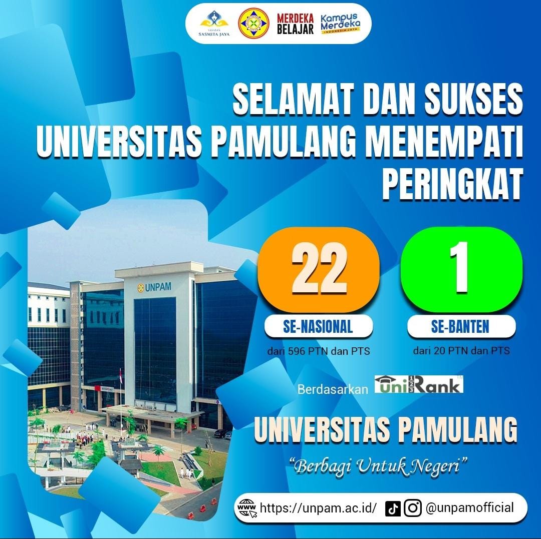 UNPAM Peringkat 1 Universitas Terbaik Se-Banten, Versi UniRank